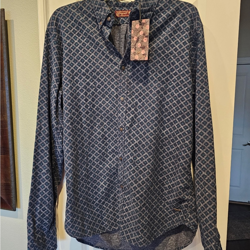 Blue Patterned Button-Up Shirt Scotch & Soda Size XL